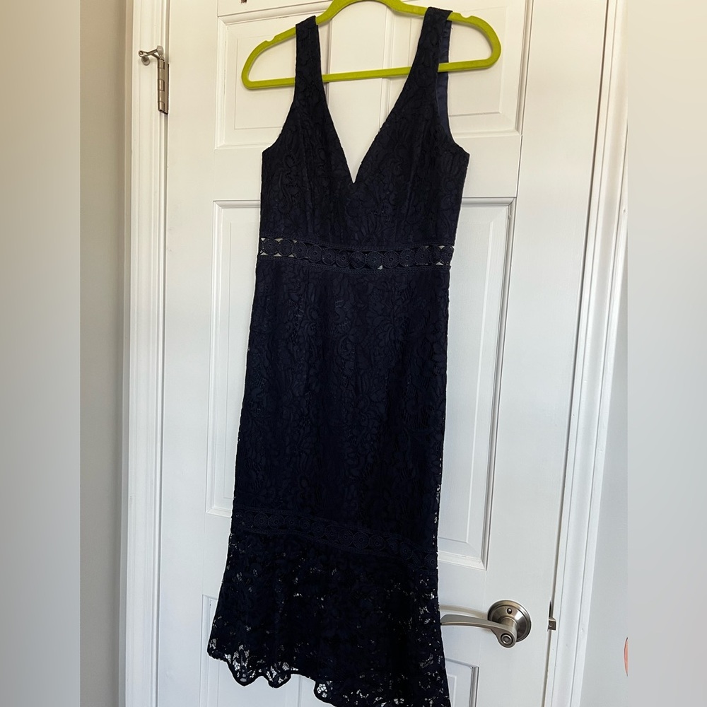 New Bardot Navy Lace Dress Small